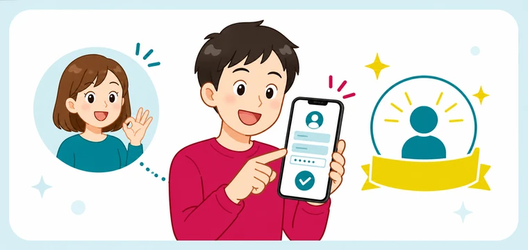 お友達が紹介URLをクリックして会員登録するイメージ